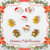 Charms 3D Christmas Nail Decorations Big Size Snowman Deer Winter Nail Art Decoration Accessories Festival DIY Decal Tools